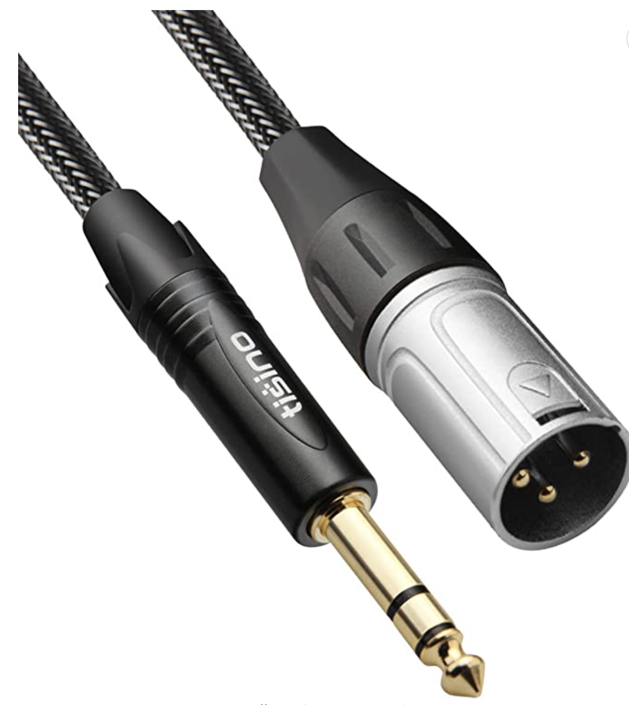 3-Pin XLR (M) to 1/4″ Stereo Jack (M) Cable – Short